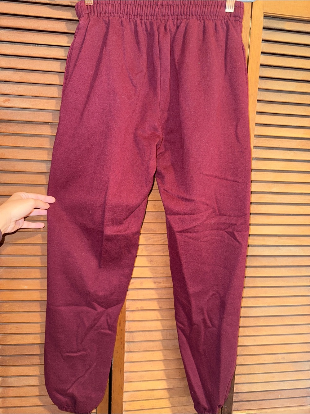 Cozy Maroon Elastic Waist Joggers Comfy